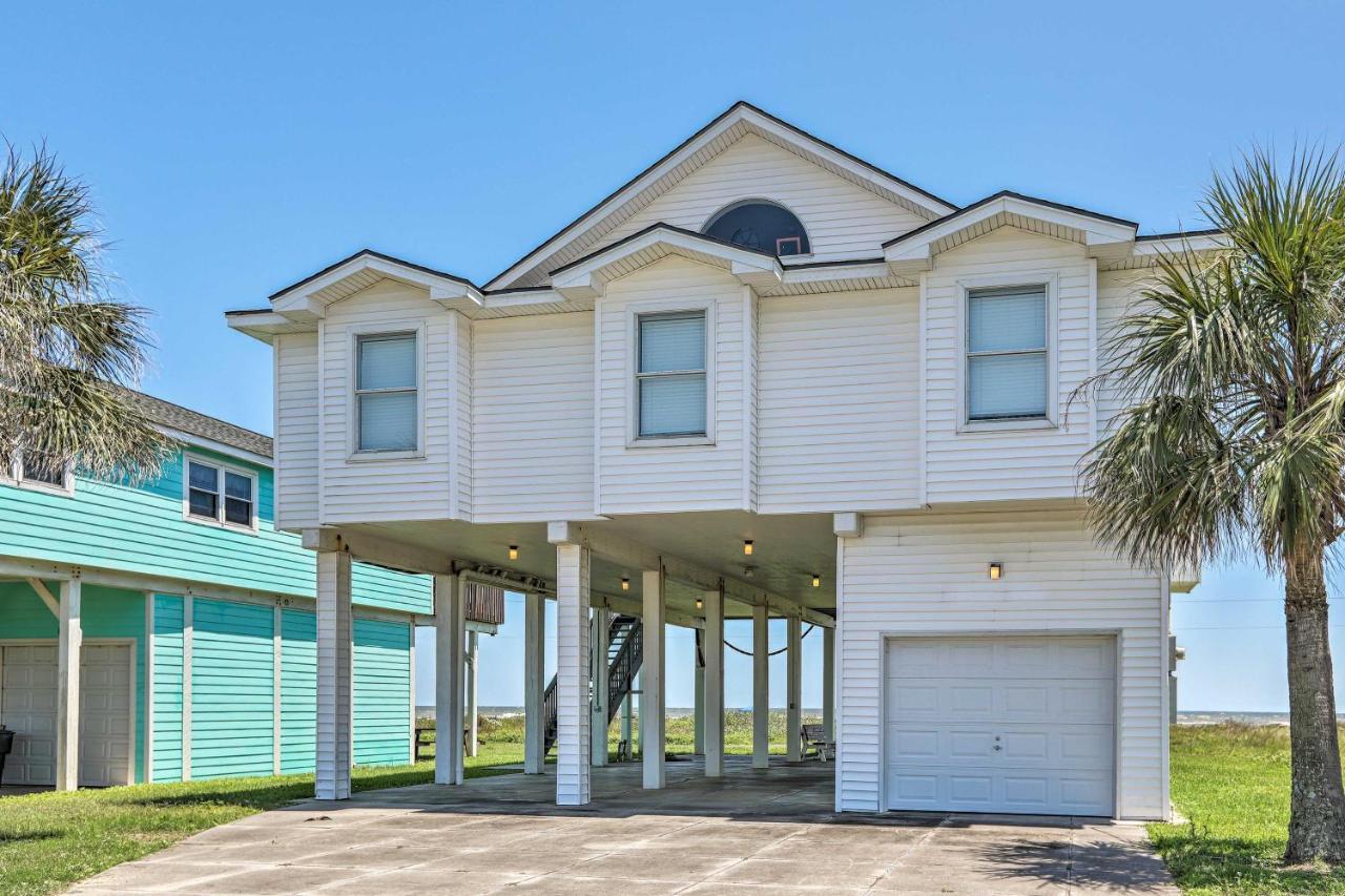 Oceanfront Galveston Home - Walk To Beach! Bagian luar foto