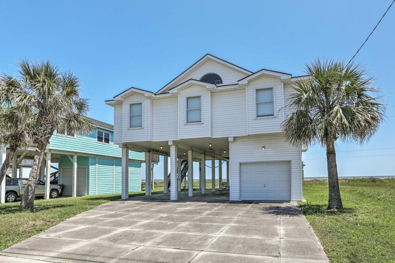 Oceanfront Galveston Home - Walk To Beach! Bagian luar foto